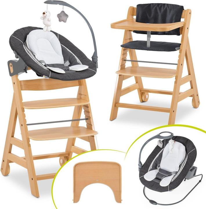 Hauck Hochstühle Alpha Move Natur 5-tlg. Newborn Set Deluxe (Highchair)