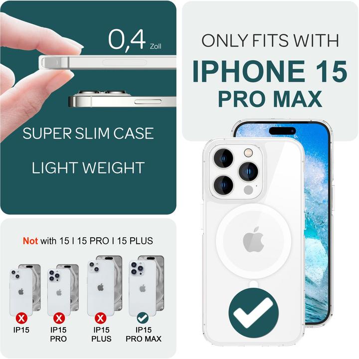 Immagine prodotto Nalia Custodia rigida trasparente con MagSafe (Apple iPhone 15 Pro Max)