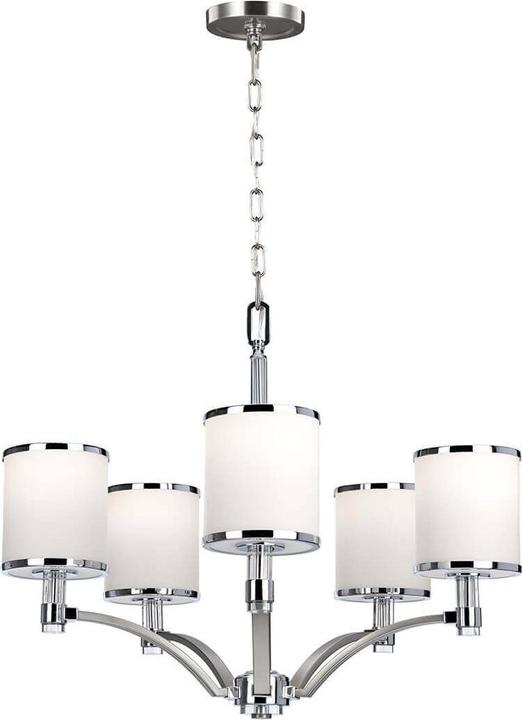 Elstead Lighting Prospect Park Lustre E27 5 branches satiné nickel, chrome (64.20 cm)