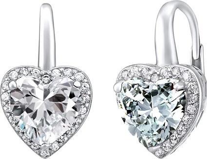 Silvego Silver heart earrings with zircon LPS0629EW