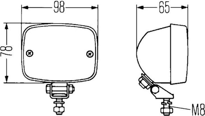 Actual product image Hella Halogen rear fog light for BOMAG DEMAG LINDE MAN STEINBOCK (P21V)