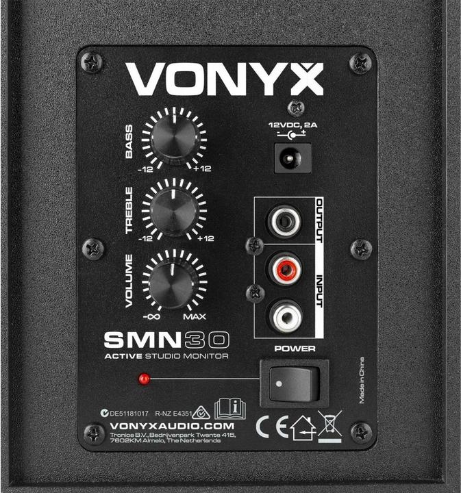 Produktbild Vonyx Studiomonitore SMN30B Paar Schwarz (Aktiv, Paar, 1x 60 W)
