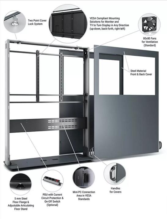 Produktbild DSS Indoor Stele Landscape, 55" Bildschirm, schwarz
