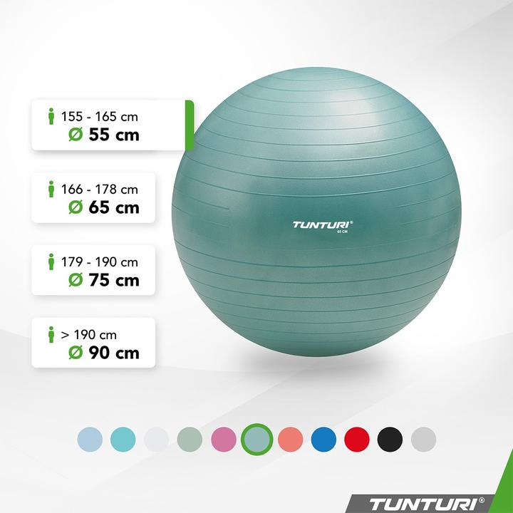 Image du produit Tunturi Gym Ball - Fitnessball reissfest ABS 90 cm Petrolblau (90 cm)