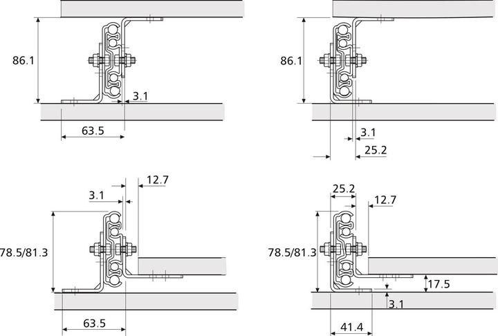 Productafbeelding Accuride Montagesteun voor kogelgelagerde geleiders met volledige uittrekbaarheid (zware rail) 9301 /