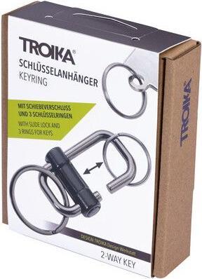 Actual product image Troika 2-WAY KEY Porte-clés avec 3 anneaux et fermeture coulissante, noir