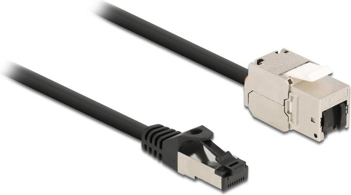 Delock Kabel RJ45 Stecker zu Keystone Modul RJ45 Buchse Cat.6A 1 m schwarz (S/FTP, CAT6, 1 m)