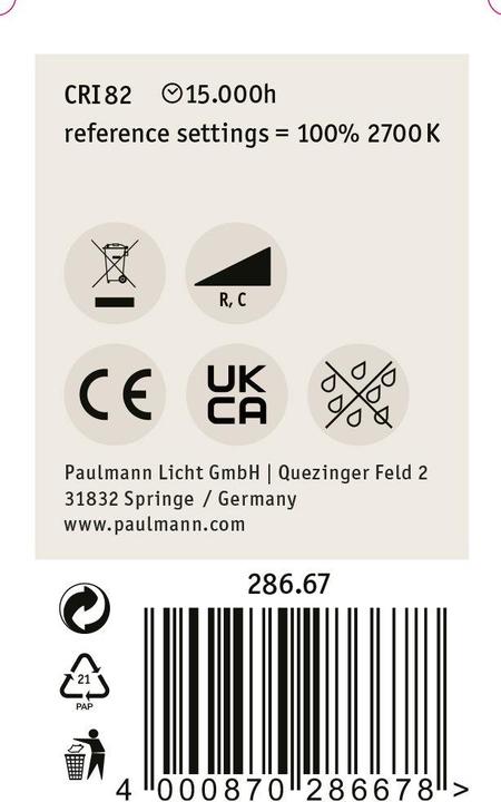 Actual product image Paulmann Drops with head mirror (E14, 4.80 W, 440 lm, 1 x, F)