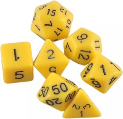 Produktbild JTI 7er-Pack Würfel zu Dungeons and Dragons (Gelb)