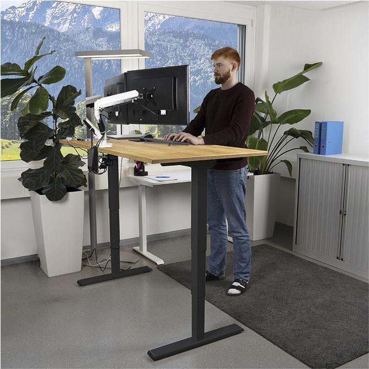 Produktbild Contini höhenverstellbarer Bürotisch 1.4x0.8m Eiche / Gestell schwarz