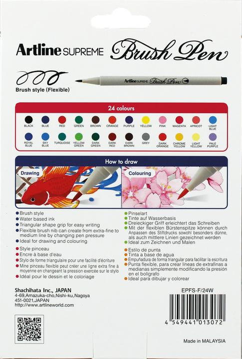 Actual product image Artline Brush Pen Supreme (Sorted, 24 x)