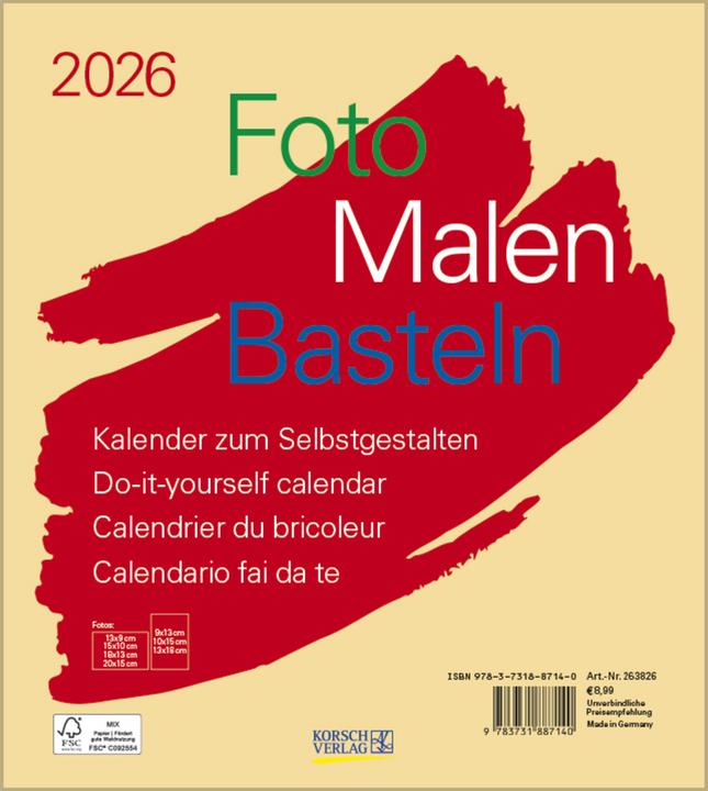 Actual product image Foto-Malen-BastelnBastelkalenderbeige2026 (German)
