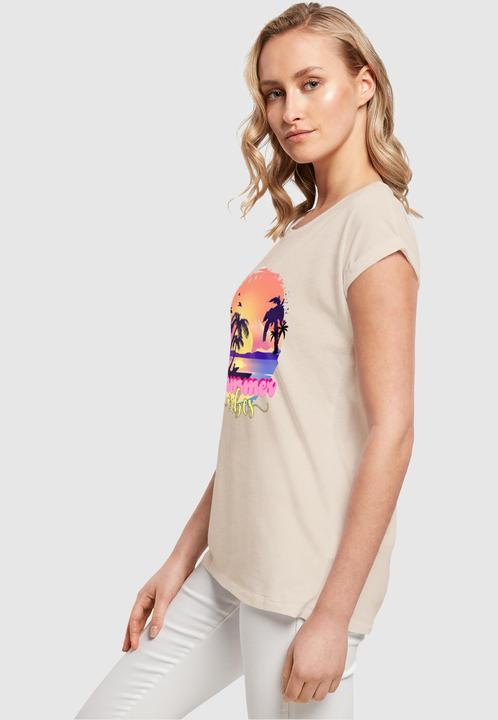 Actual product image Merchcode Ladies Summer Vibes Sunset Extended Shoulder Tee - 116527 (5XL)