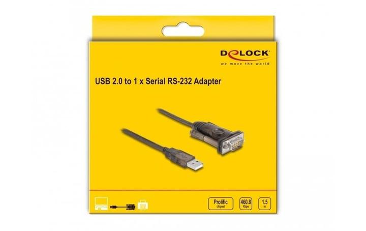 Produktbild Delock Serial-Adapter 62645 USB Typ-A zu RS-232 mit Schrauben (1.50 m, VGA)