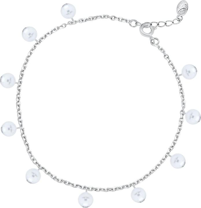 Candy Fusskette Lea, 925 Sterling Silber (925 Sterling Silber, 925er Sterlingsilber, 25 cm)