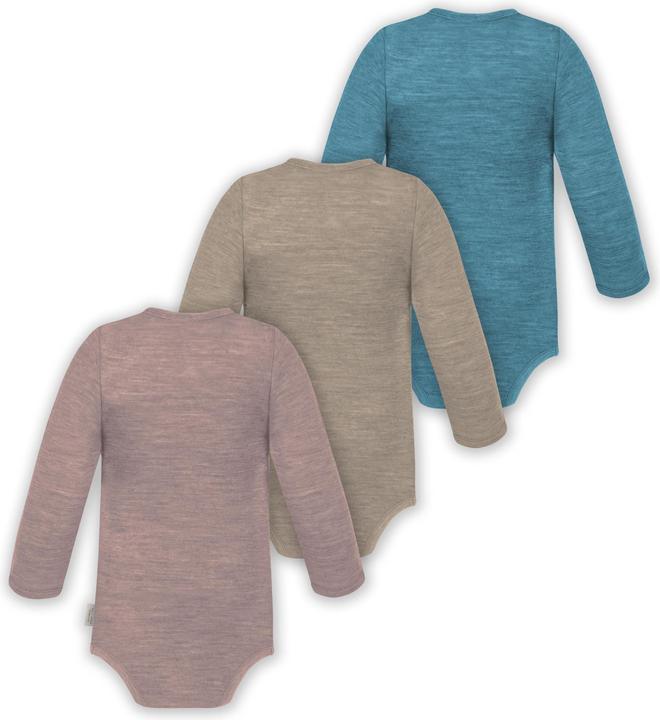 Produktbild Normani 3er Pack Baby Merino Langarm Wickelbody für Junge und Mädchen - 9355 (74)