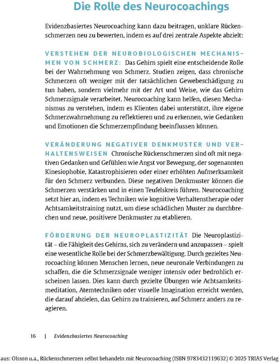 Produktbild Rückenschmerzen selbst behandeln mit Neurocoaching (Deutsch, Michael Weber, Nina Olsson, 2025)