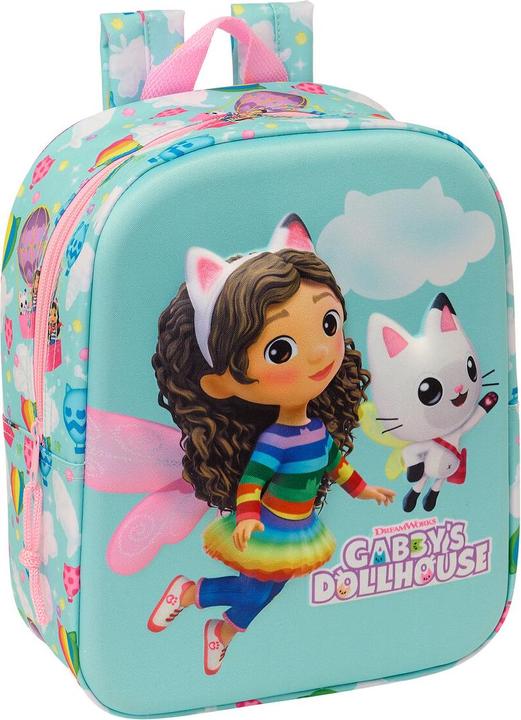 Gabby's Dollhouse Schulrucksack Rosa Himmelsblau 22 x 27 x 10 cm 3D