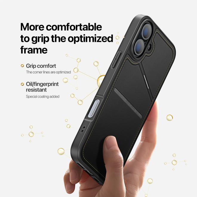 Produktbild Dux Ducis iPhone 16 Plus Case with card slot - Black (Apple iPhone 16 Plus)