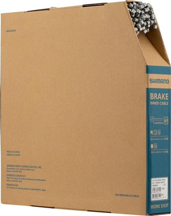 Produktbild Shimano MTB Edelstahl Bremszug VR oder HR 2,050mm Edelstahl 100 Stück Walzennippel