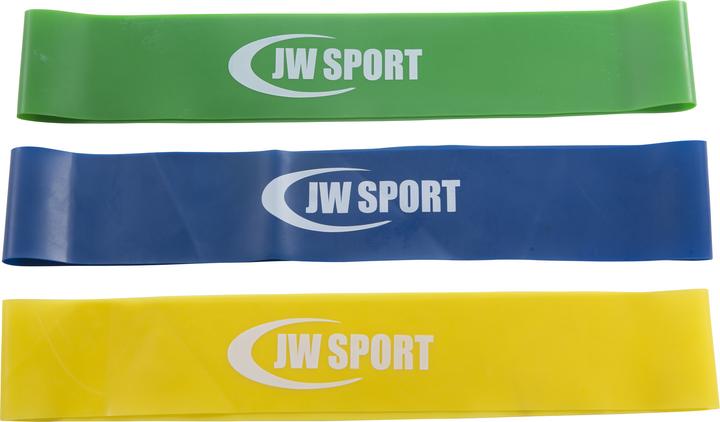 JW-Sport Kit de bandes élastiques en latex (0.61 m, Léger, Moyen, Fort)
