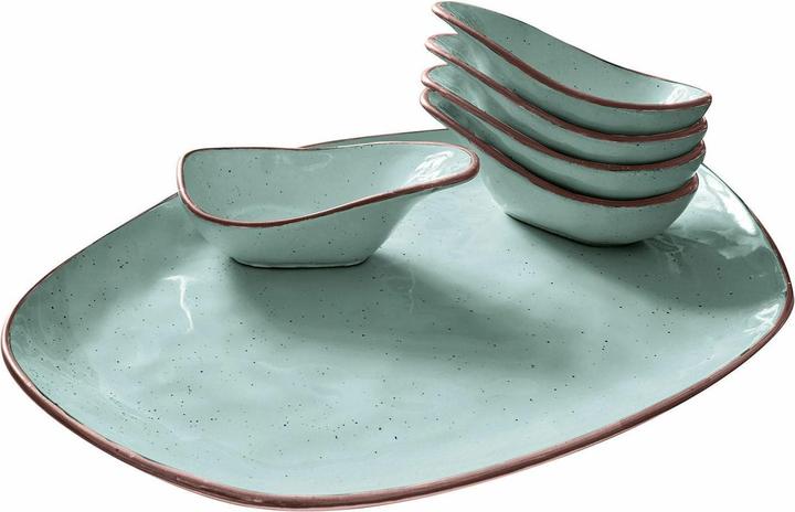 Loberon Set di 6 ciotole Biarré turchese