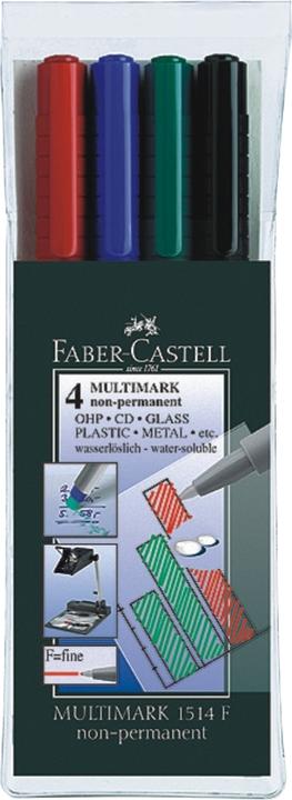 Actual product image Faber-Castell Overhead pen Multimark Non-Permanent (Multicoloured, 0.60 mm, 4 x)
