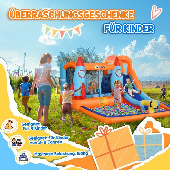 Produktbild Swisshandel24 Aufblasbare Hüpfburg, Kinderburg mit Gebläse, 3-8 Jahre, Oxford-, Polyester-Gewebe