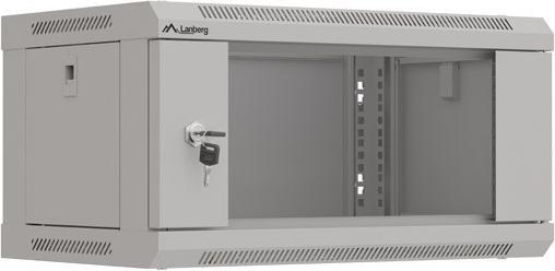 Produktbild Lanberg Wandmontage 19 4HE 540X350 grauer Rackschrank mit Glastür (flat pack) (10.86 HE, 19 Zoll Rack)