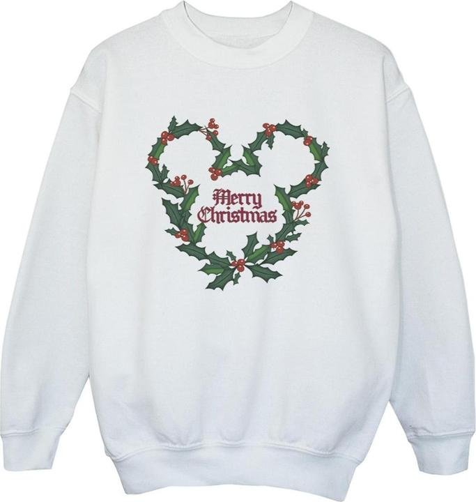 Disney Mickey Mouse Merry Christmas Holly Sweatshirt Jungen