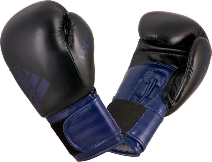 Actual product image adidas Boxing gloves Hybrid 100, black/myst. blue, ADIH100 (10 OZ)