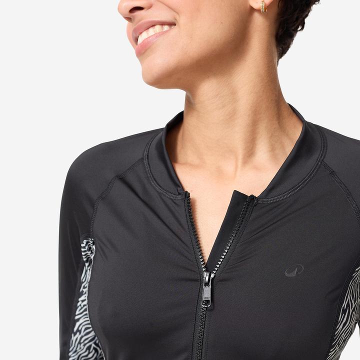 Image du produit Nabaiji Tee shirt manches longues zippé aquagym aquabike Femme - Phoebe noir (38)