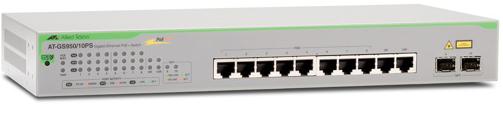 Allied Telesis 10 Port Gigabit Ethernet Switch, PoE+, 2 SFP (12 Ports)