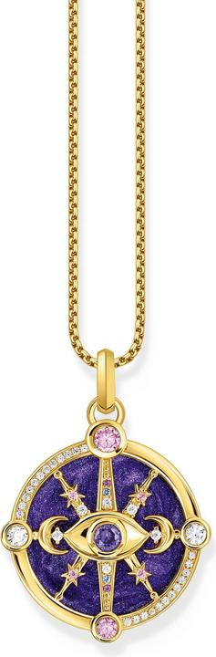 Immagine prodotto Thomas Sabo Ciondolo occhio con dettagli cosmici e pietre colorate argento placcato oro (Argento 925, Smalto)
