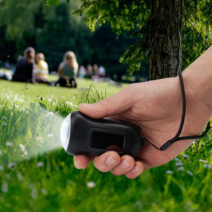 Produktbild Casativo 2er-Set Dynamo-Taschenlampe mit Solarpanel (9.30 cm, 20 lm)