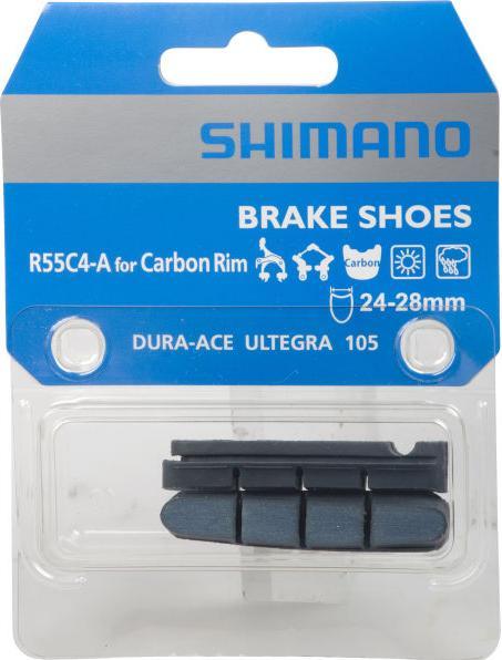 Actual product image Shimano R55C4 brake pads for cartridge brake shoe for carbon rim pad material 1 pair (Shimano, Rubber)