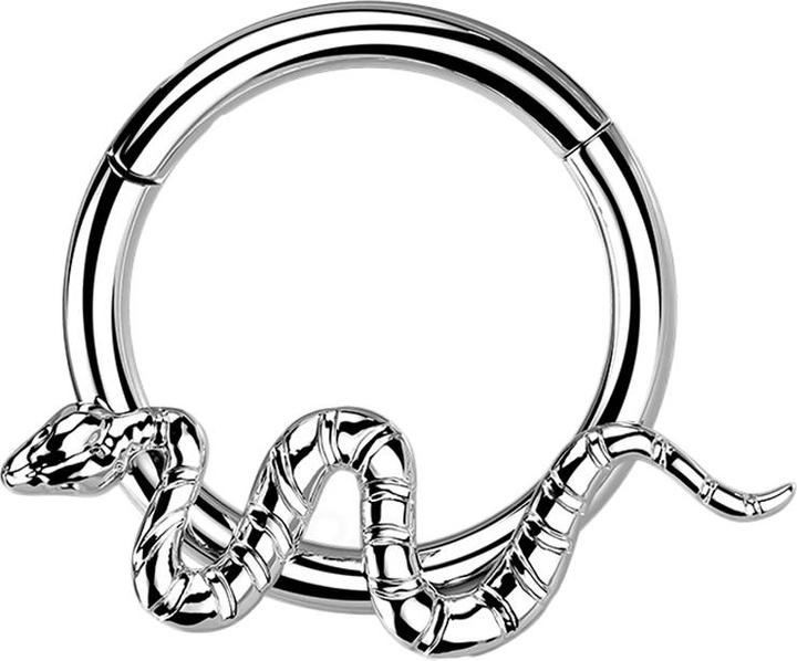 Actual product image Star Piercing Micro segment ring hinged silver snake (without brass, Titanium G23)