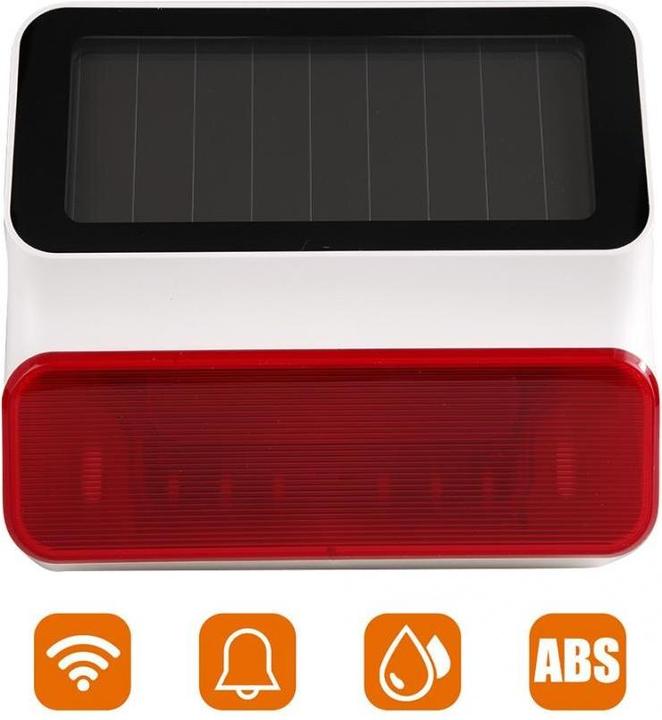 Produktbild éS OUTDOOR solar sirene 100dB met stroboscoop voor alle eTIGER draadloze alarmsystemen.