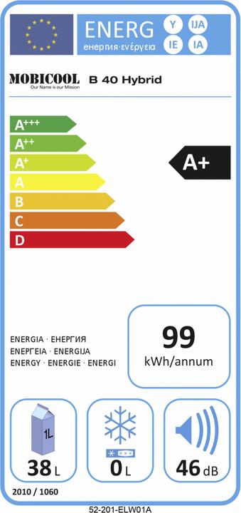 Energie-Label Mobicool B 40 AC/DC (38 l)
