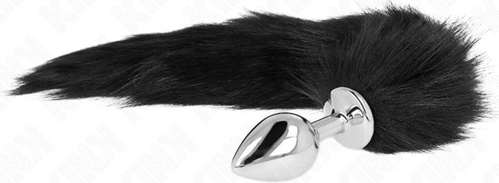 Actual product image Kink Anal Plug Size M 8 X 3,5 cm With Plastic Tail 40 cm Black