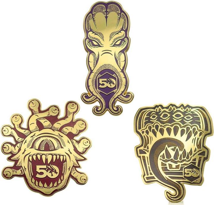 Actual product image Fanattik Dungeons & Dragons pin badge set of 3 50th Anniversary pins