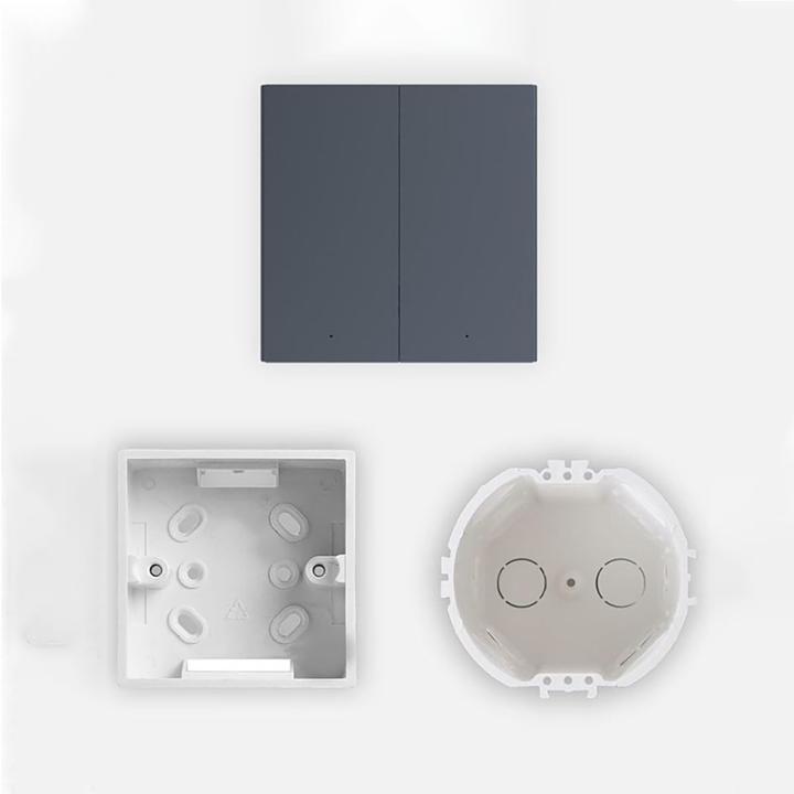 Actual product image Aqara Smart Wall Switch H1 Grey No Neutral, Double Rocker (Zigbee)