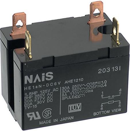 Panasonic Industrial relay HE 2 NO contacts DC 24V 25A Quick-connect terminal