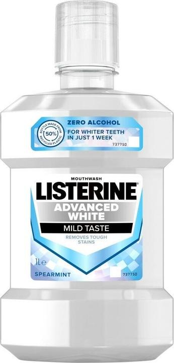 Produktbild Listerine Advanced White Mild Taste Mouthwash (1000 ml, Mundwasser)