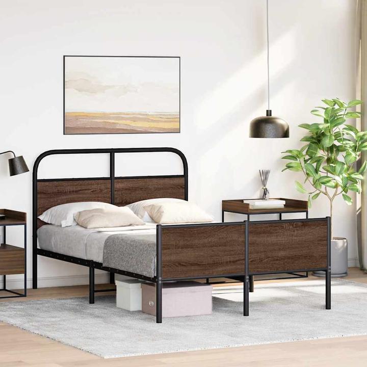 Actual product image VidaXL Bed frame without mattress 120x190 cm brown oak-look (120 x 190 cm)