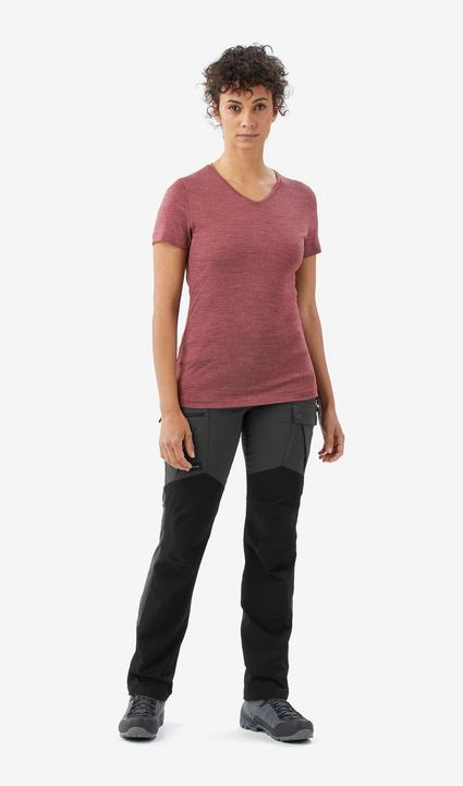 Actual product image Forclaz Women’s Short-Sleeved Merino Wool T-shirt, Merino Fresh - Brown (XL)