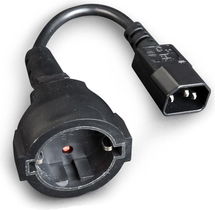Produktbild Gembird power adapter cord C14 male -> schuko female (0.15 m, CEE 7/4)