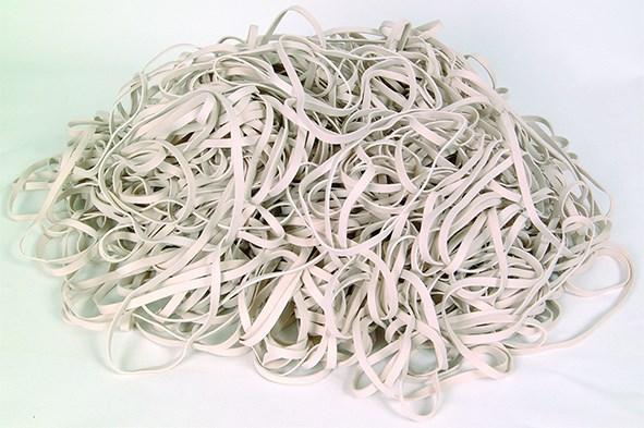 Actual product image Siam Rubber bands, 180 x 10 mm, white, pack with 1000 g