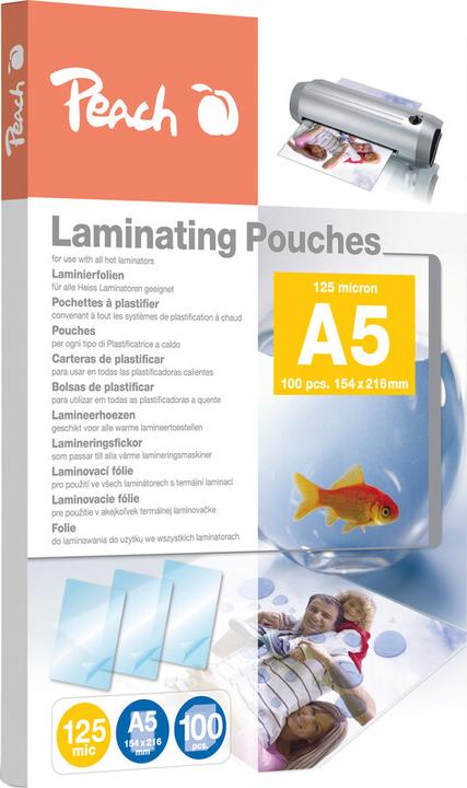 Actual product image Peach Laminating foil A5 (A5, 100 Piece, 125 µm)