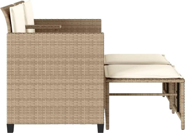 Produktbild VidaXL Gartensofa 2-Sitzer mit Tisch und Hockern